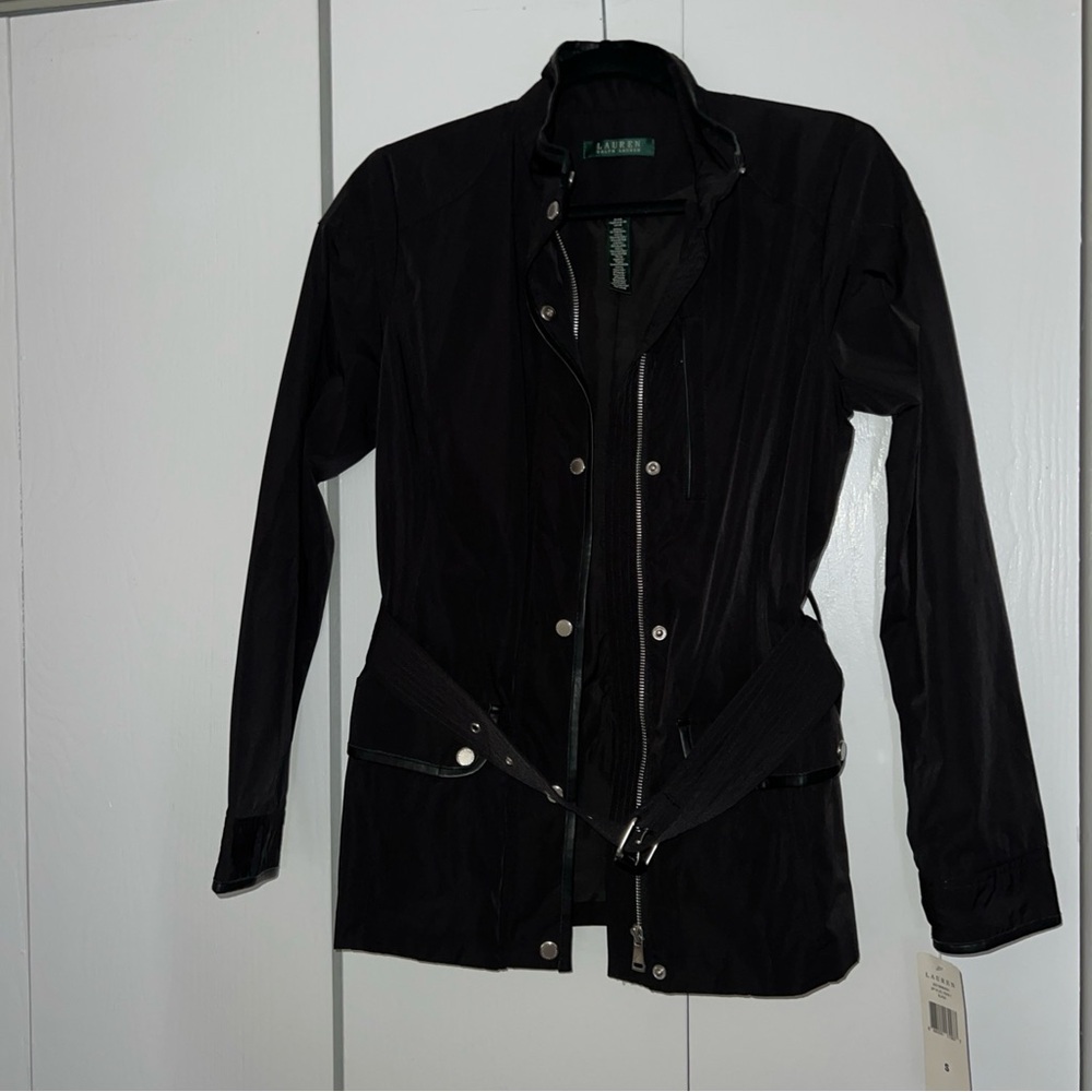 Lauren Ralph Lauren Black Utility Jacket with Collared Design